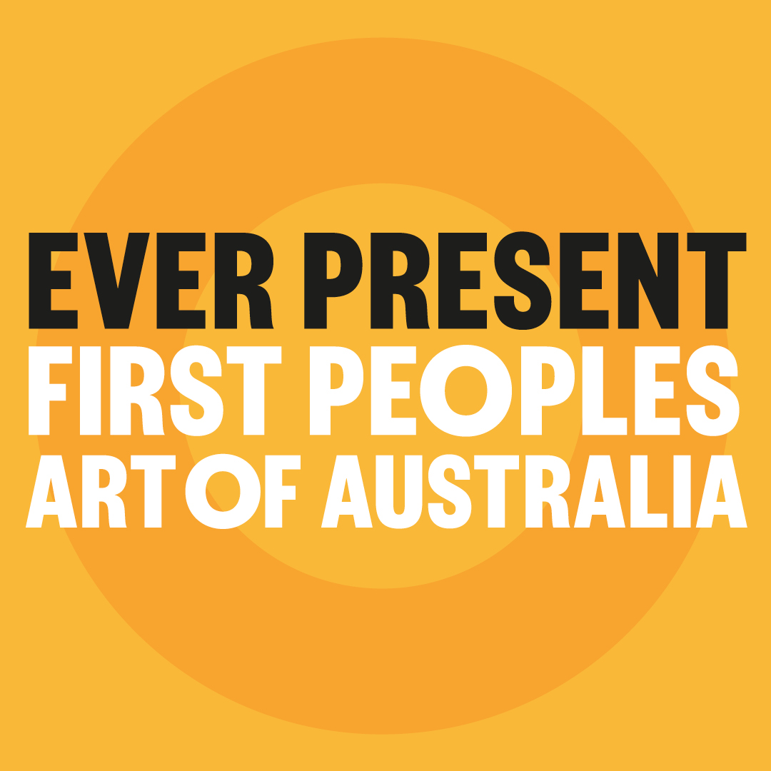 Orange logo with text ever present in black and first peoples are of australia is white